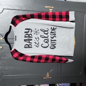 Baby it's cold outside plaid shirt